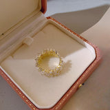 Anello Premium con Perle a Foglia