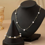 Set di Gioielli con Catena di Perle Delicate