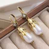 Orecchini Vintage Botanici con Perle