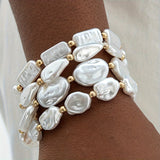 Set di 4 Bracciali D Dichiarazione in Perle