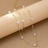 Set di Gioielli con Catena di Perle Delicate