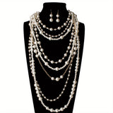 Set di Dichiarazione in Perle Multi-Layer Boho