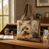 Elegante Borsa Tote Yorkie Fatta a Mano