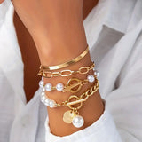 Set di Braccialetti di Perle Stratificate di Lusso