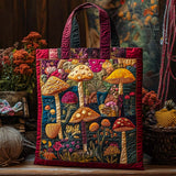 Borsa Tote in Finta Pelle con Funghi d'Autunno