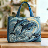 Borsa a Spalla Artigianale Dolphin Ispirata all'Oceano
