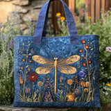 Borsa Trapuntata con Libellula Dorata Ricamata