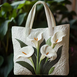 Borsa a Mano in Calla Lily Bianca Trapuntata