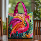 Borsa Tote Imbottita a Forma di Fenicottero Arcobaleno