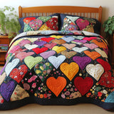 Set di Biancheria da Letto 3 Pezzi Cuori Battenti