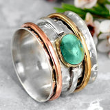 Coco - Anello Vintage in Oro e Argento con Turchese