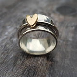 Mely - Anello d'Argento con Cuore d'Oro