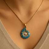 Collana con Conchiglia Blu Perla