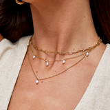 Collana a strati con goccia di perla Kay