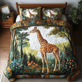 Set di Biancheria da Letto 3 Pezzi Giraffa della Foresta Maestosa