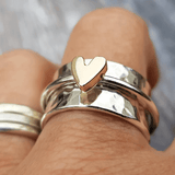 Mely - Anello d'Argento con Cuore d'Oro