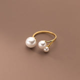 Anello Regolabile in Perla d'Acqua Dolce Tripla in Argento S925