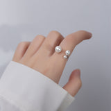 Anello Regolabile in Perla d'Acqua Dolce Tripla in Argento S925