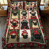 Set di Biancheria da Letto Pug Winter Wishes 3 Pezzi