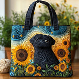 Borsa Tote con Sorriso di Pug Soleggiato
