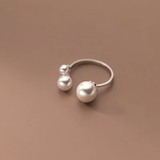 Anello Regolabile in Perla d'Acqua Dolce Tripla in Argento S925