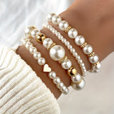 Set di Braccialetti Impilabili in Perle da 4