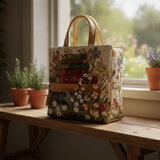 Borsa a Spalla Trapuntata con Motivo Floreale - Design Artistico