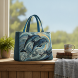 Borsa a Spalla Artigianale Dolphin Ispirata all'Oceano