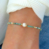 Bracciale Minimal in Turchese e Perle