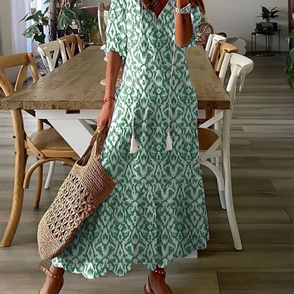 Alice | Women's Printed V Neck Maxi Dress