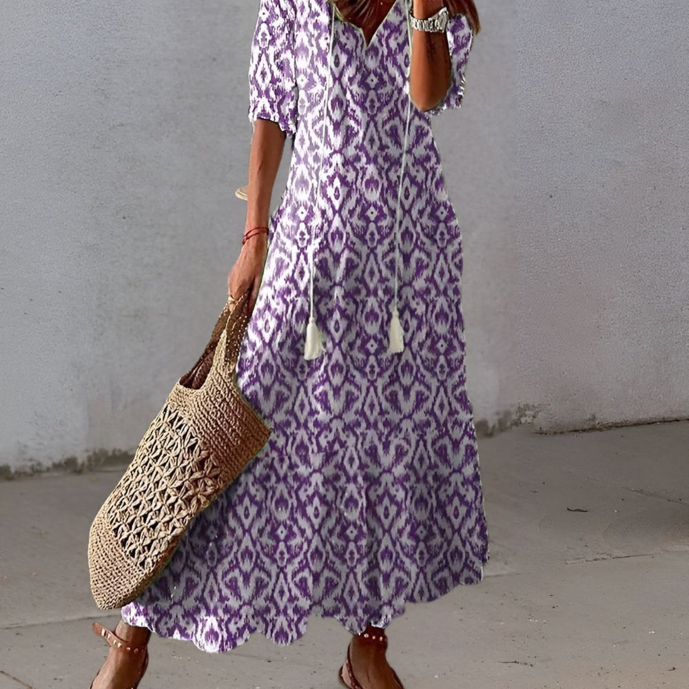 Alice | Women's Printed V Neck Maxi Dress