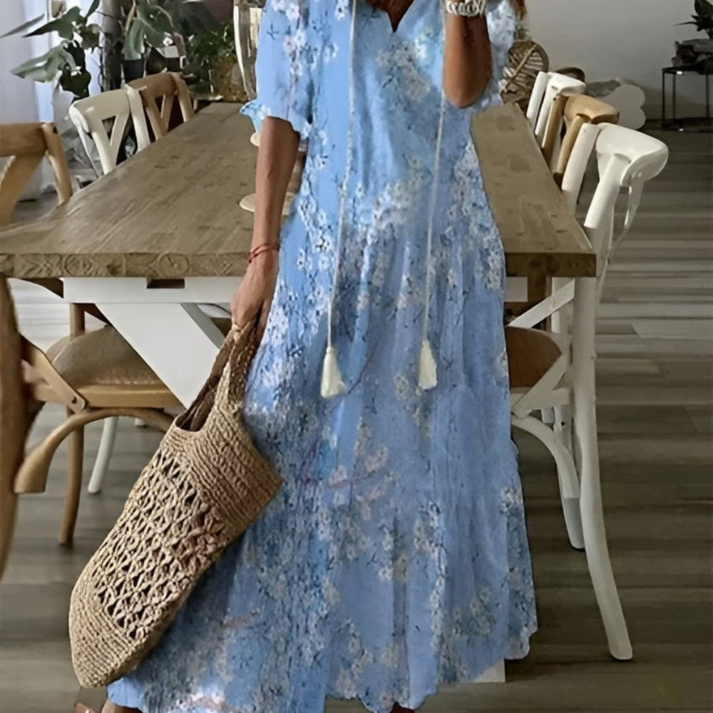 Alice | Women's Printed V Neck Maxi Dress