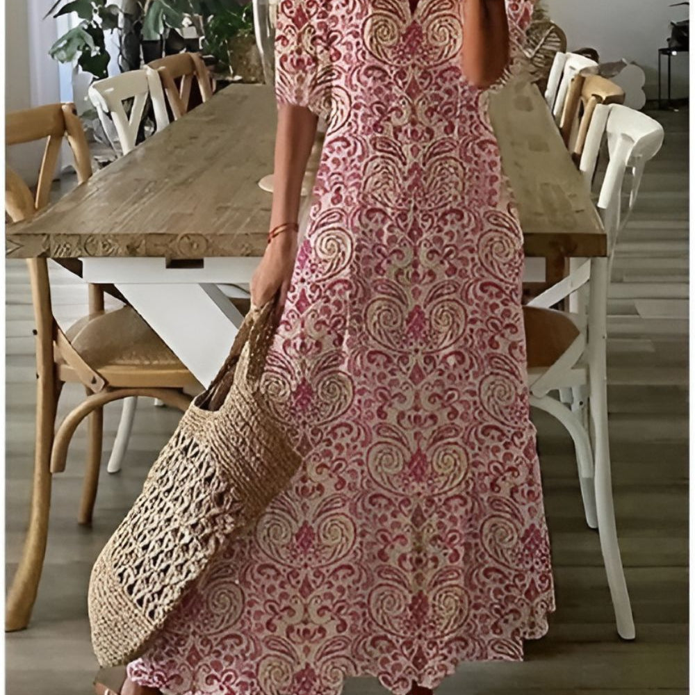 Alice | Women's Printed V Neck Maxi Dress