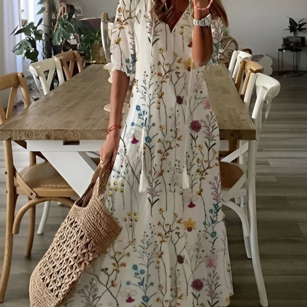 Alice | Women's Printed V Neck Maxi Dress