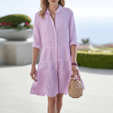 Amelia | Women's Striped Cotton Shirt Dress