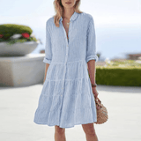 Amelia | Women's Striped Cotton Shirt Dress