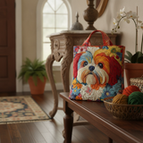 Borsa Tote Shih Tzu Floreale