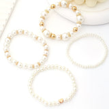 Set di 4 Bracciali Impilabili con Perle