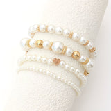 Set di Braccialetti Impilabili in Perle da 4