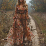 Catherine | Women's Floral Embroidered Maxi Dress