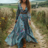 Catherine | Women's Floral Embroidered Maxi Dress