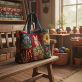 Borsa Tote "Gatto in Fiore"