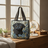 Borsa Tote Charm Pug dagli Occhi Blu