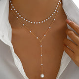 Collana a Stranghe di Perle Graduata