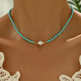 Collana Minimal in Turchese e Perle