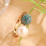 Anello di Bellezza in Perla e Turchese