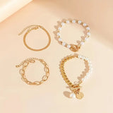 Set di Bracciali di Perle a Strati di Lusso