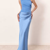 Ellie | Women's One Shoulder Satin Maxi Dress