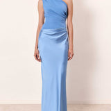 Ellie | Women's One Shoulder Satin Maxi Dress