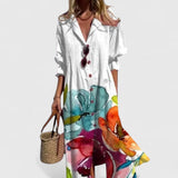 Emily | Women's Printed Midi Shirt Dress